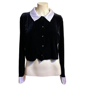 Ronni Nicole Black and White Collared Top